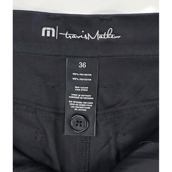 Travis Mathew Size 36X33 Mens Black Embroidered Pocket Logo Polyester Pants - Picture 3 of 10